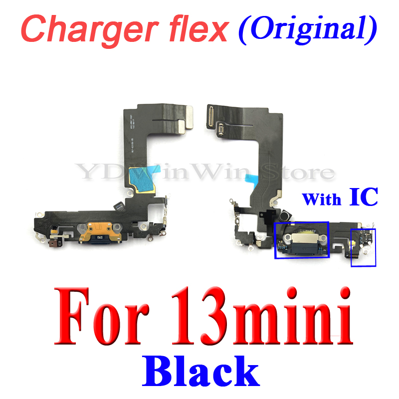 Dock Connector Charger Port Flex Cable For iPhone 13 Pro Max 13 mini USB Charging With Microphone IC Ribbon Replacement