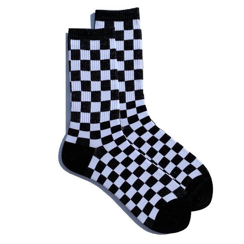 Korea Harajuku Überprüfen Socken Straße Sport Druck Skateboard Socken Hüfte hüpfen Geometrische Schachbrett Hüfte hüpfen Socken