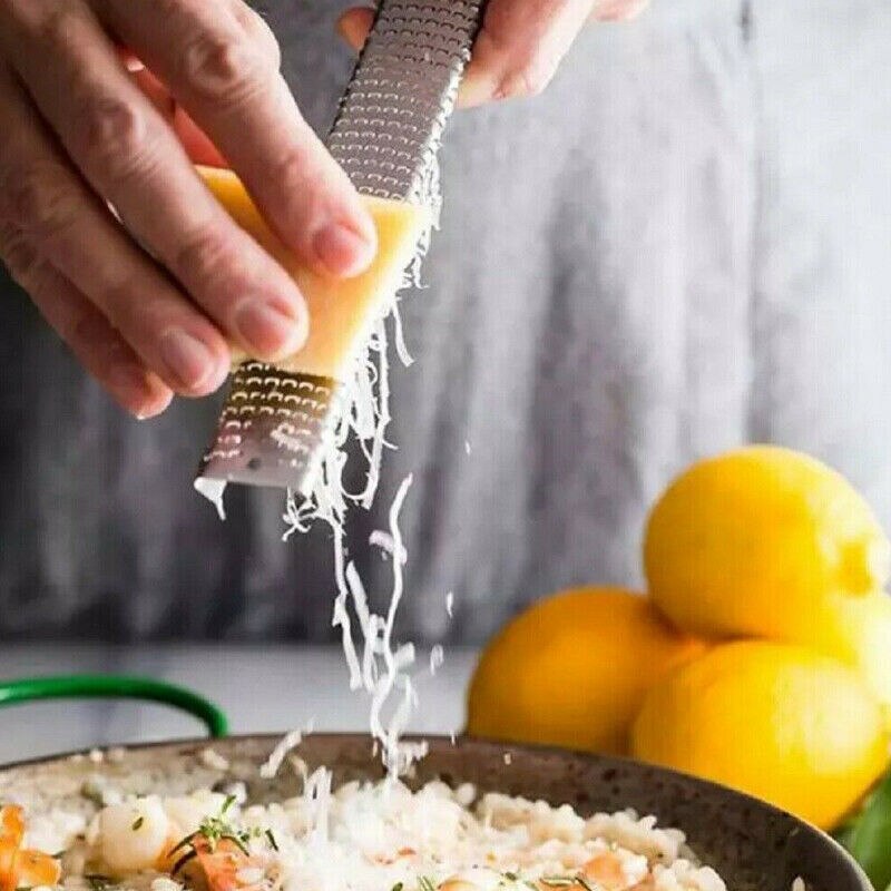 Stainless Steel Cheese Food Grater Zester Hand Held Flat Ginger Shredder Tools