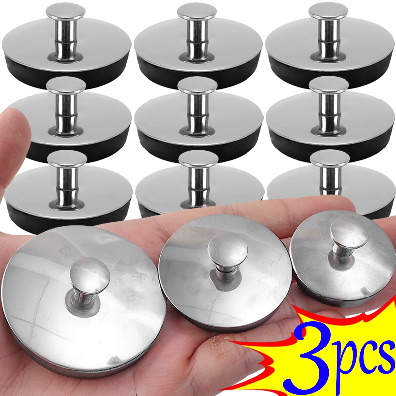Tapón a prueba de fugas para fregadero, cubierta de tapón de fregadero de acero inoxidable, tapas universales para bañera y lavabo, accesorios de baño, 3/1 Uds.