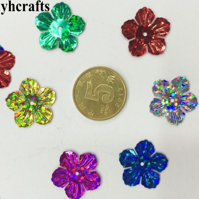 20gram/Lot.15 different shape flower sequins Craft material Kindergarten arts and crafts DIY toys beads toys: 20gram 18mm