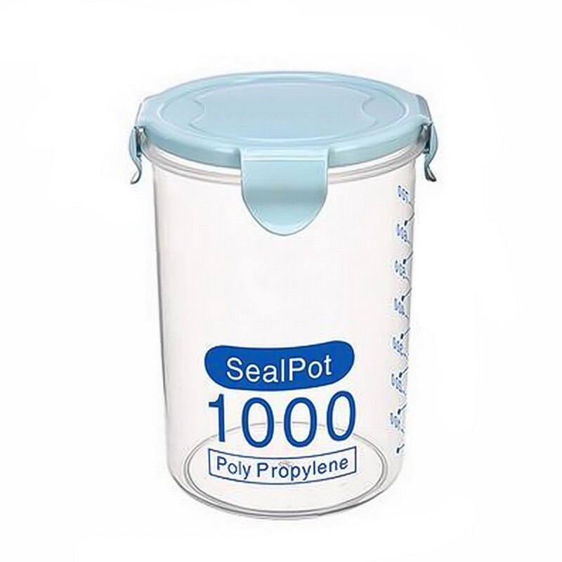 Hoomall 4L Cereal Dispenser Cereal Storage Containers Square Plastic Storage Tanks Kitchen Food Preservation Container: 1000ml blue