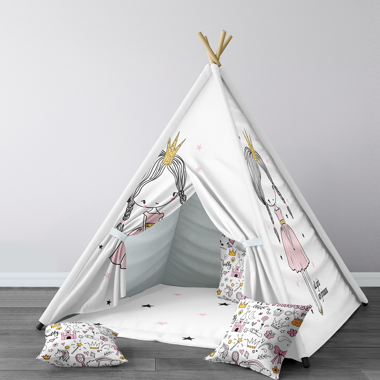 Spelen Tent Voor Kinderen Wigwam Draagbare Indoor Speeltuin Tenten Kinderen Slaapkamers Roze Verlegen Meisje Model 082
