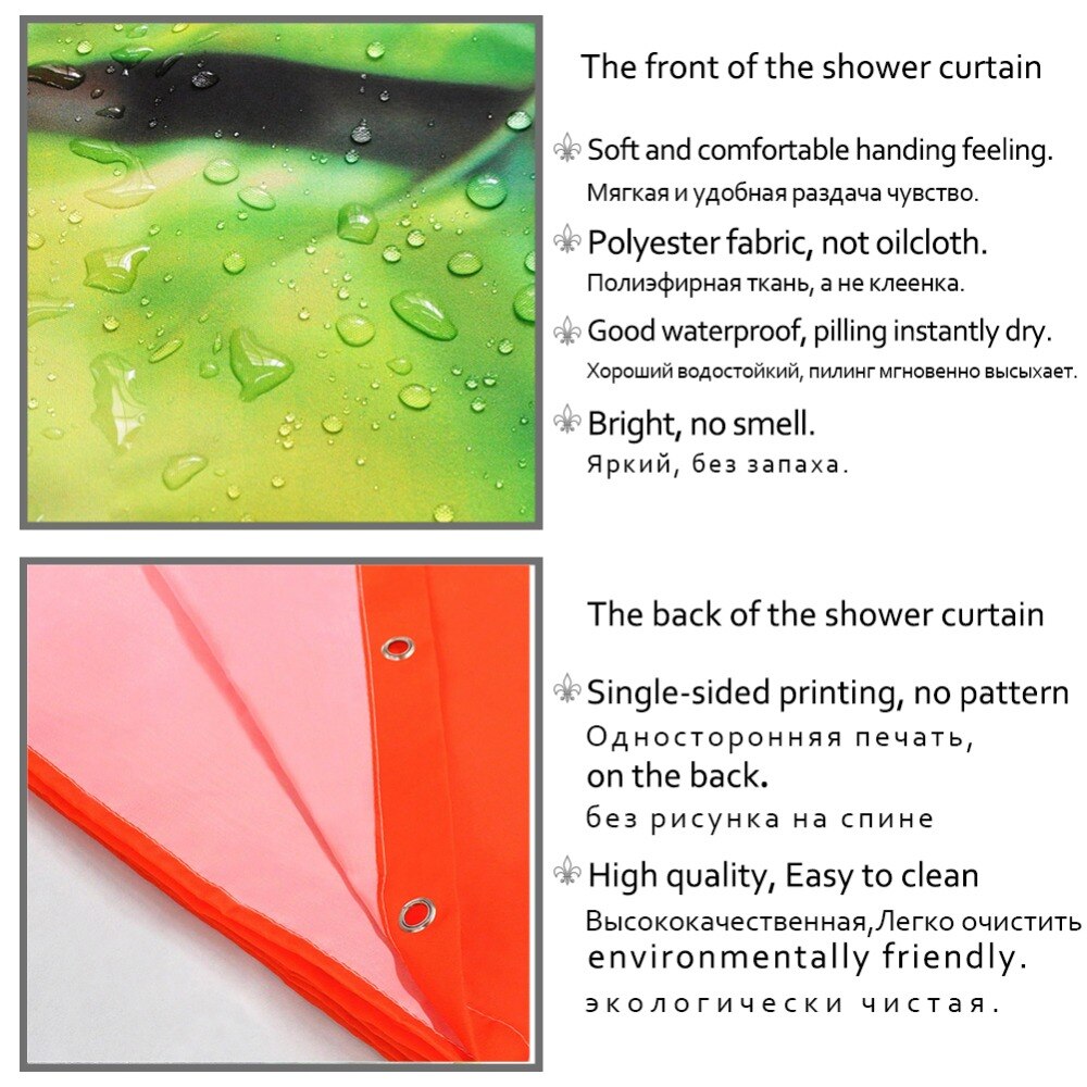 Black and White Shower Curtain Striped Bathroom Curtain Waterproof Polyester Fabric Bath Decor Ring Hooks Included