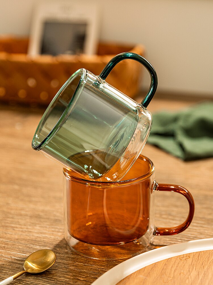 260ml isolerat dubbelglas kaffekopp enkel ins kopp glas vattenkopp värmebeständig mugg par kopp hem eftermiddagste kopp