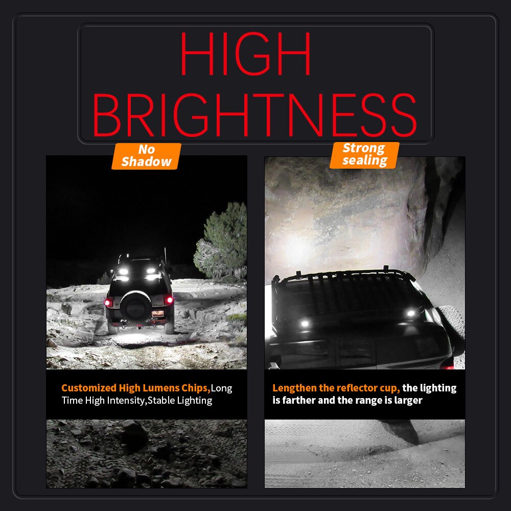 Luz Led de trabajo para camiones y Tractor, foco reflector LED de 87W/69W/57W, 12 voltios, luces de trabajo para 4x4 ATV, todoterreno, luces antiniebla de 24V