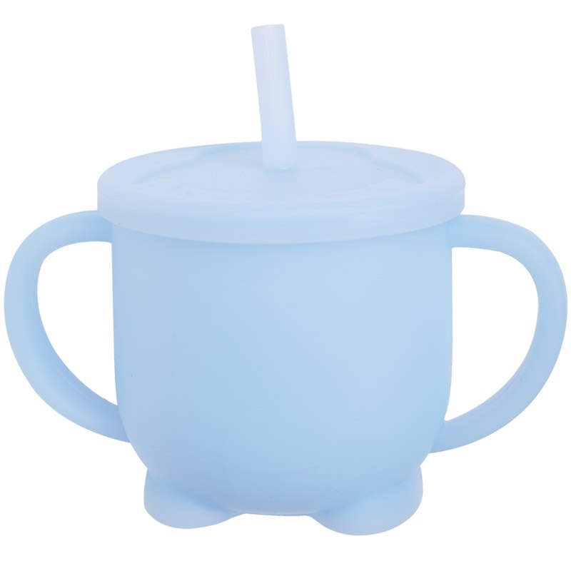 Babybekers van stevig siliconen met een rietje voor peuters met een siliconen deksel, waterbekers van voedingskwaliteit voor kinderen.: Drinkbeker  h102