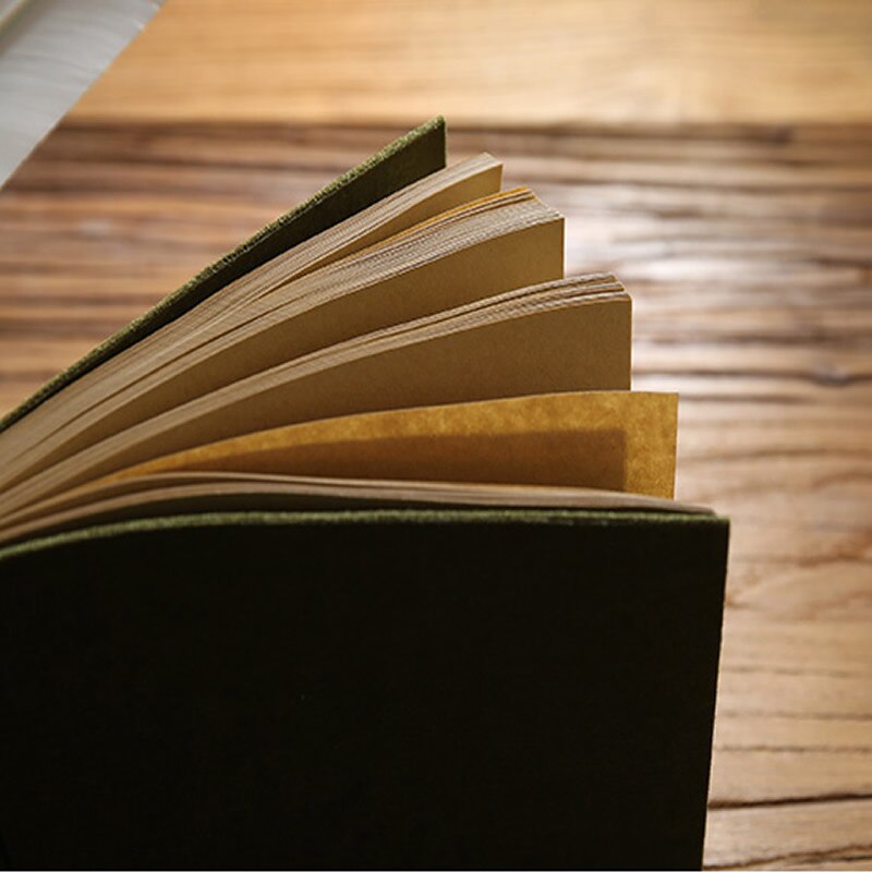 Army Green Vintage Notebook Represatation Book Reminisced Doodle Cowhide Paper Blank book Traveler Notebook 120sheets(240Pages)