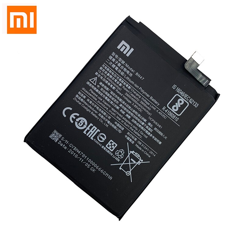 Xiao Mi Originele Telefoon Batterij BN47 Voor Xiaomi Redmi 6 Pro / Mi A2 Lite 4000Mah Telefoon vervanging Batterijen