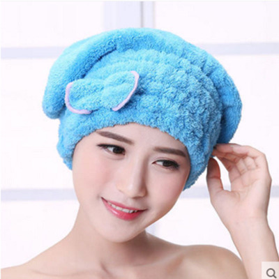 Microfiber solidt hurtigt tørt hår hat cap kvinder damer piger damer cap bad tilbehør tørring håndklæde hoved wrap wrap salg: B