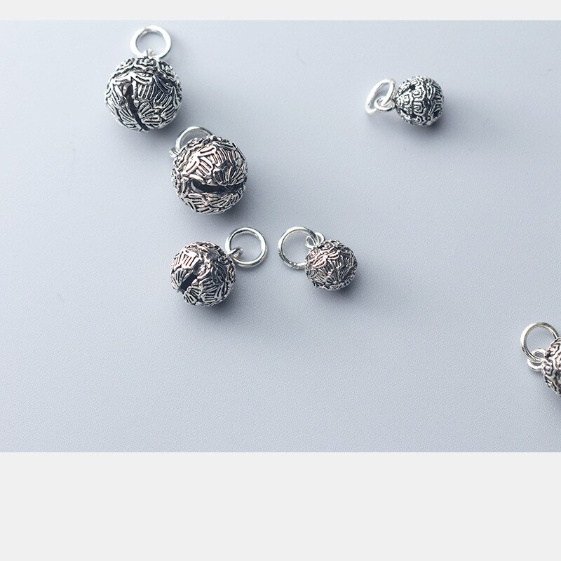 Pendentifs ronds en argent Sterling 925 Vintage, breloques de bague, 8mm, 10mm, 12mm, pendentifs ronds, bijoux à bricoler soi-même, pour anniversaire