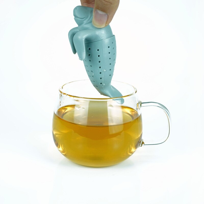 Filtro de chá em forma de leão, infusor de silicone para chá