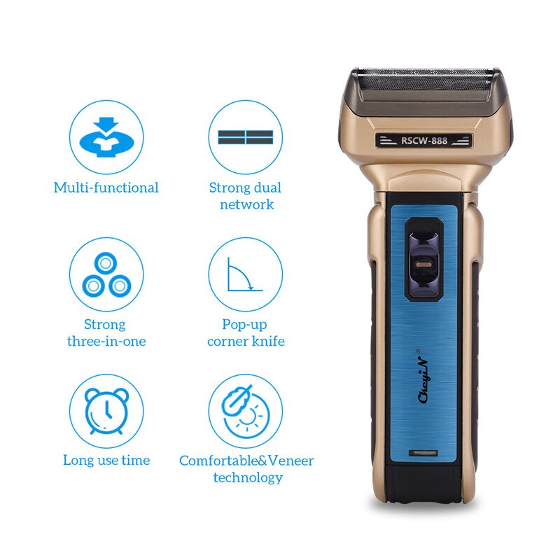 CkeyiN-cortadora de pelo eléctrica 3 en 1 para hombre, afeitadora recargable, Máquina para cortar cabello para Barba