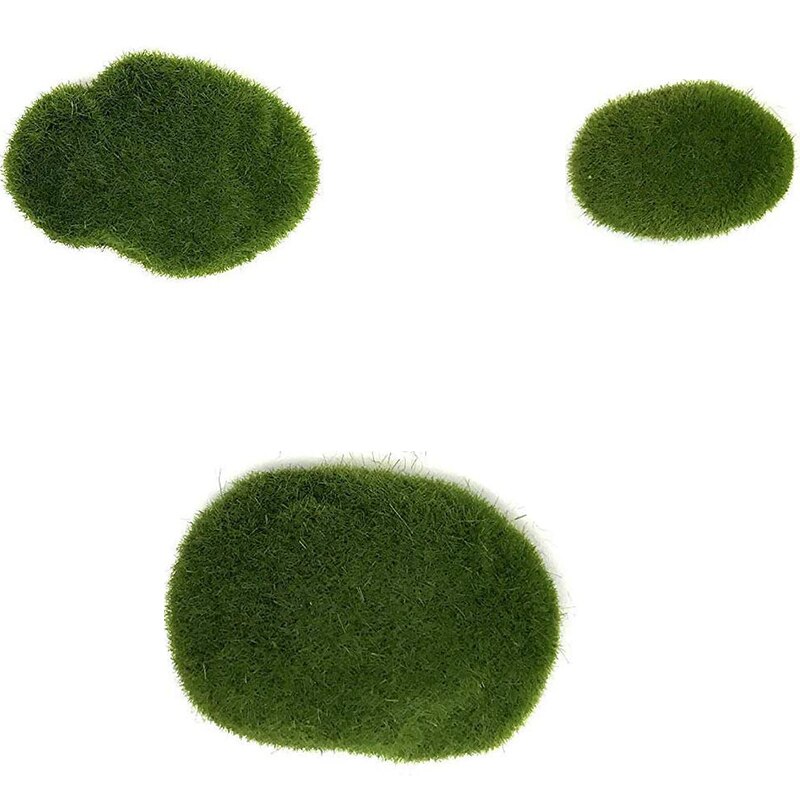 40 Pieces Artificial Moss Rocks Decorative Faux Green Moss Covered Stones (3 Size)