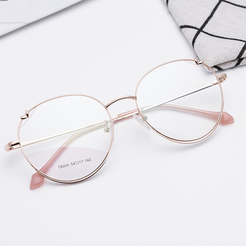 Gafas ópticas metálicas Vintage Imwete, montura de gafas para hombres y mujeres, monturas de gafas con forma de corazón para mujer, gafas transparentes para Miopía