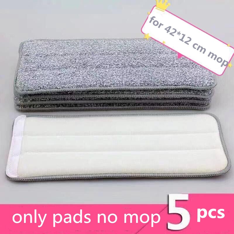 Magic Mop Free Hand Washing Lazy Mop Cleaner Self-Wring Squeeze Household Cleaning Automatic Dehydration: Only 5 pcs 42cm pads