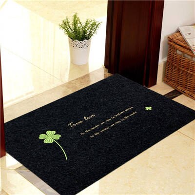 Hem dekorativ ytterdörr matta entré dörrmatta 40 x 60cm polyester svart brun tpr gummi halkfri golvmatta matta välkomstmattor: Broderi klöver b