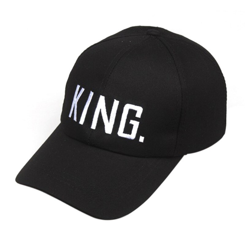 Queen King Angled Brim Embroidered Adjustable Cotton Hats Headwear OutdoorSportswear Accessories for Lovers