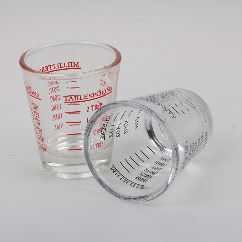 Vasos medidores de vaso de 50ml/100ml, vidrio graduado grueso, onzas, vasos medidores para cocina, suministros de medida para el hogar