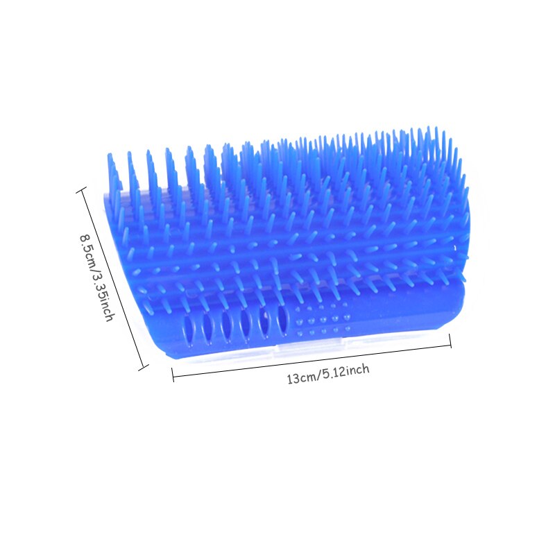 Gato massagem pente grooming ferramenta gato esfregar cara cócegas cães gatos pet cabelo derramamento aparar gato dispositivo de massagem catnip pet fornecimento: Azul marinho