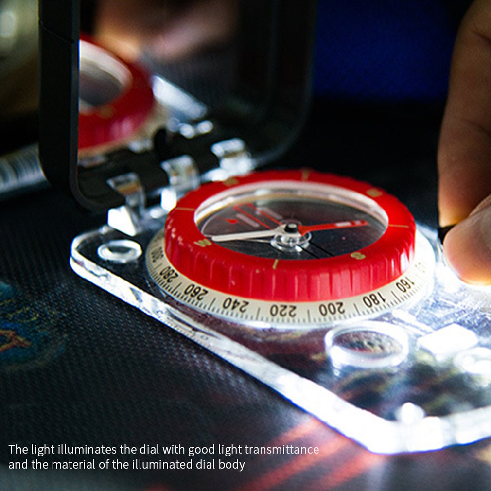 Outdoor Camping Compass Geologic Fluorescent Portable Digital Compass Outdoor Climbing Hiking Camping Tools