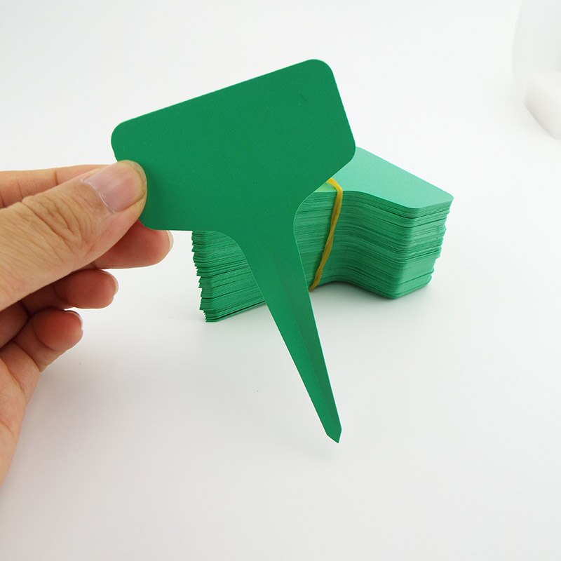 100 stks waterdichte plant boom tags sterke plastic tuin opknoping labels kwekerij zaailing markers (groen