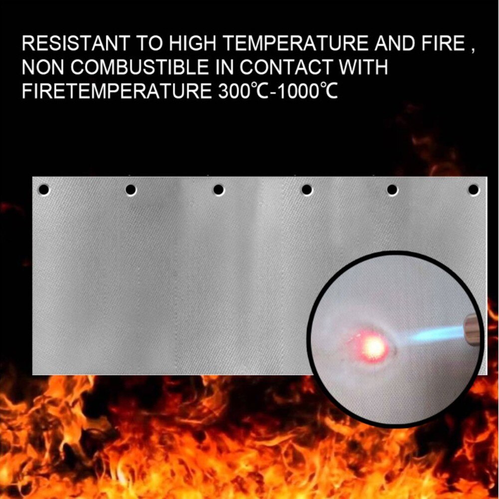 Patio Heater Reflector Shield Heat Focus Foldable Fiberglass High Temperature Resistant Cloth Cover With Clips Garden Outdoor