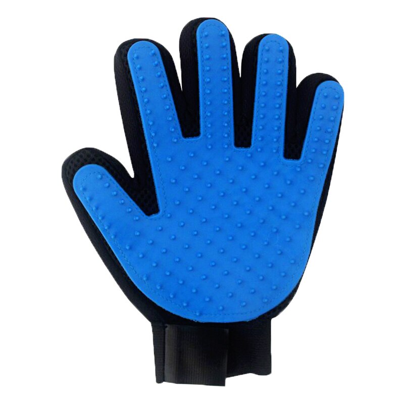 Guantes de silicona para gatos, peine para pelo, cepillo para baño de Mascota, productos de aseo para mascotas, productos de aseo para cachorros: Left Hand Blue