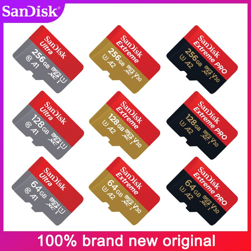 Sandisk Micro Sd-kaart 16Gb 32Gb Microsdhc Geheugenkaart 64Gb 128Gb 256Gb 400Gb 512gb Microsdxc Extreme Pro V30 U3 4K Uhd Tf Kaarten