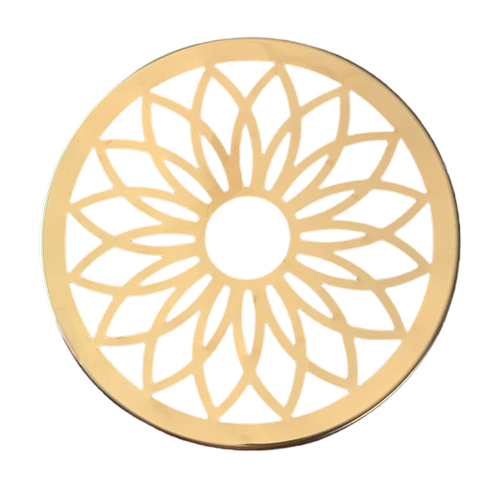 Organisateur de Vases en forme de grille, ornement, décoration de mariage à la maison, multi-image, support rond de fleurs en métal: Golden A6
