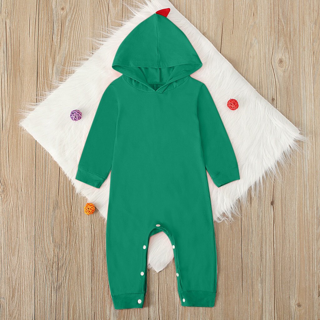 Neonato neonato ragazze stile dinosauro Patchwork pagliaccetto tuta Playsiut carino cotone neonato corpo manica lunga vestiti per bambini: green / 24M