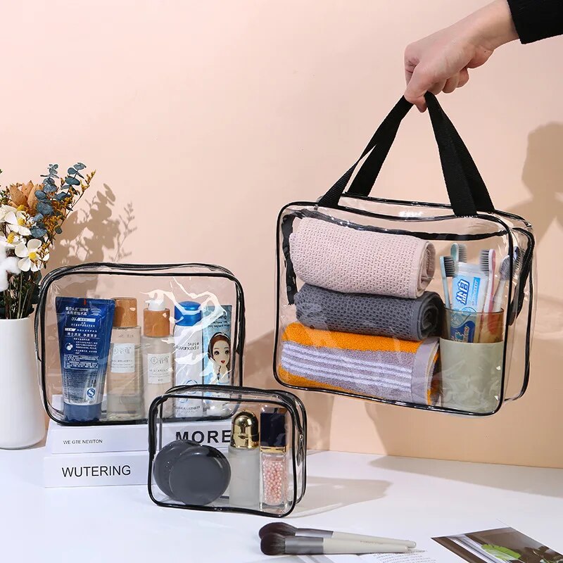 1/3Stck einstellen Transparente Kulturbeutel Große Kapazität Tasche Reise Veranstalter Lagerung Beutel machen-hoch Kosmetik Tasche Multifunktions