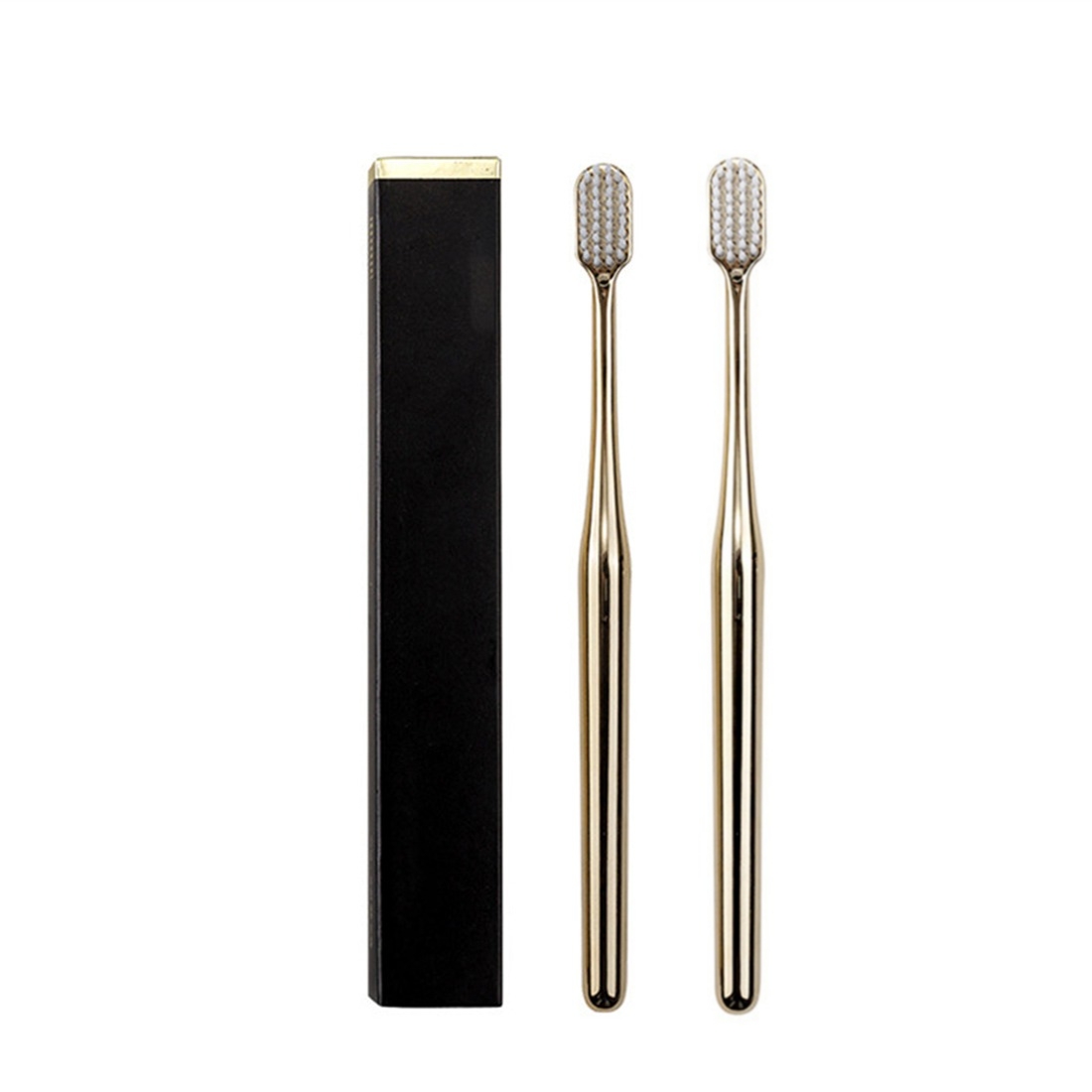 2/1pcs Luxury Soft Toothbrush Gold Silver Toothbrushes for Men and Women Adult Tooth Brush Electroplated High-end Dental Brushes: GRAY