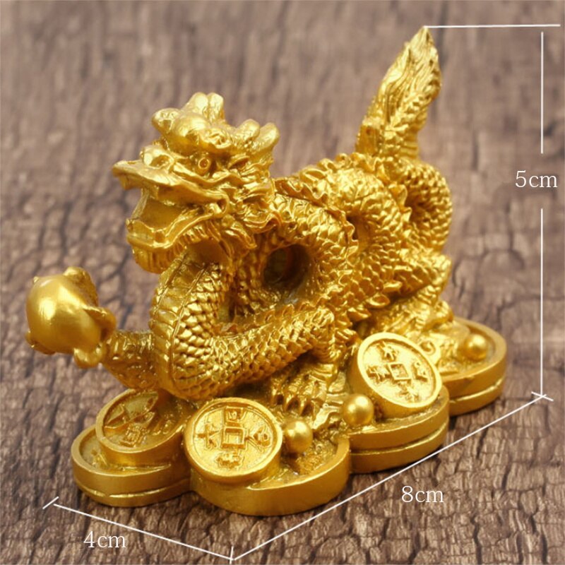 Chinese auspicious dragon statuette Resin sculpture Feng Shui Decoration Home living room bedroom office decoration dragon