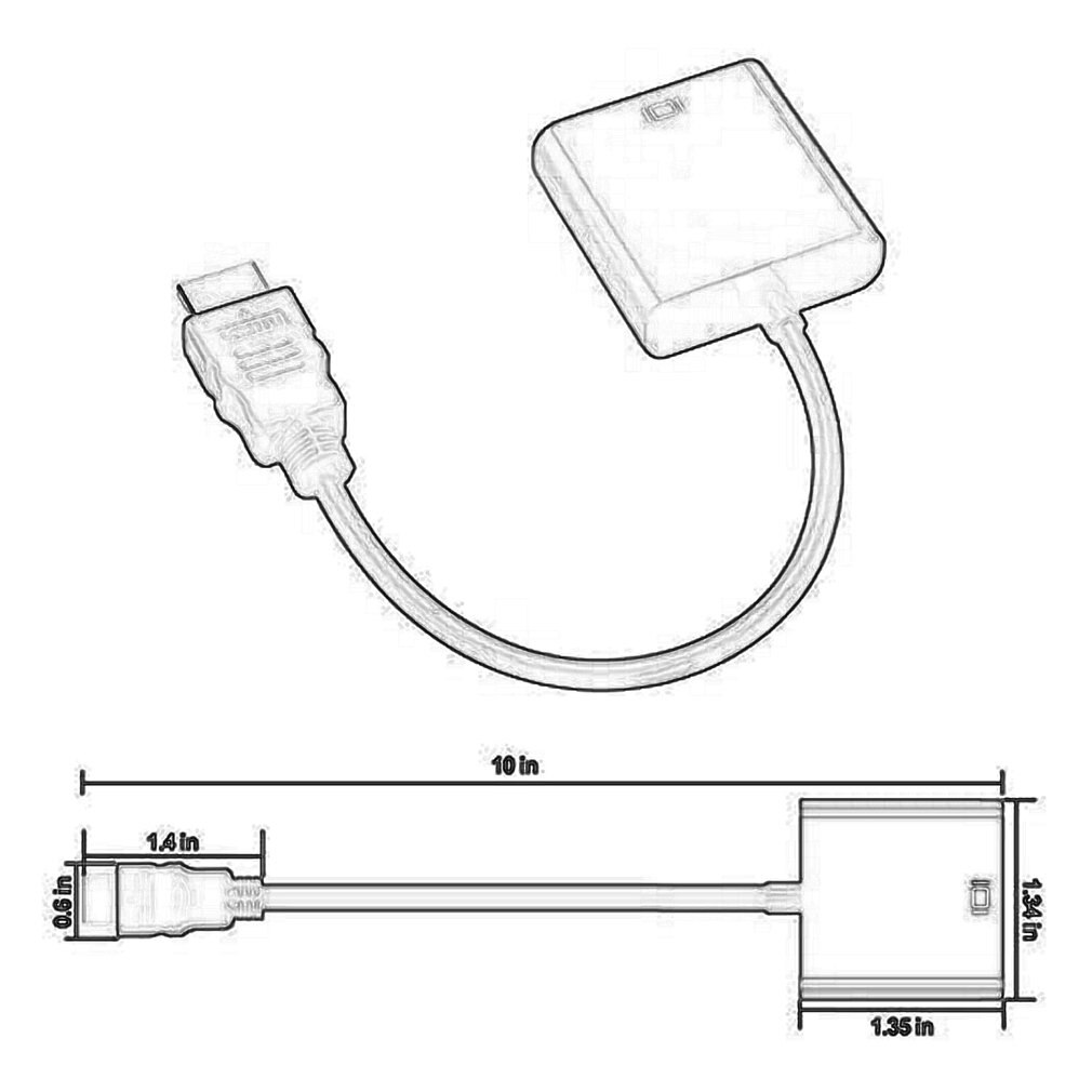 1080P HDMI to VGA Adapter Digital to Analog Converter Cable For Xbox PS4 PC Laptop TV Box to Projector Displayer HDTV