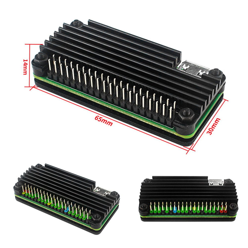 For Raspberry Pi Zero 2 W Aluminum Case CNC Armored Shell with Heatsink Header Passive Cooling Case for Pi Zero 2W Accessories