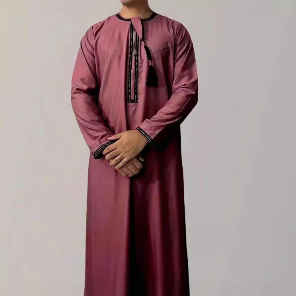 moslim mannen lange mouw trui jurk Abaya Daffah Jubba Thobe Pakistan Saudi Arabische Kaftan Islam kleding gebed gewaad Afghaanse
