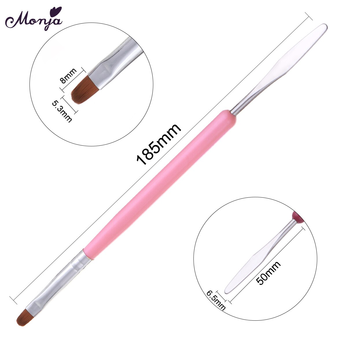 Monja 8 Stijlen Nail Art Franse Strepen Lijnen Lijn Borstel Extension Builder Acryl Uv Gel Tekening Carving Pen Manicure Tool: SKU003746-1
