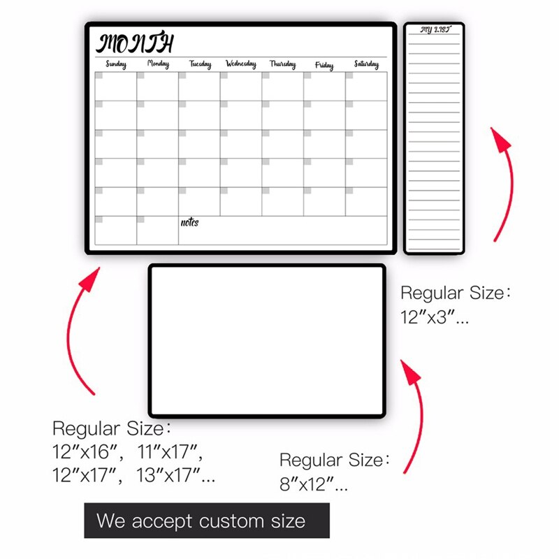 3Pcs Weekly Planner Bundle Magnetic Whiteboard Planner Dry Erase Set