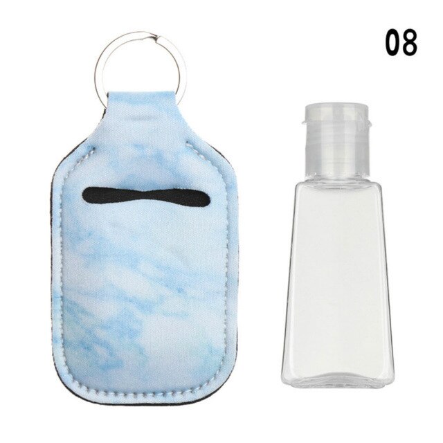 1PC 30ml Empty Hand Sanitizer Bottle Mini Portable Travel Silicone Disinfect Gel Bottles Refillable Bottles with Keychain Ring: 8