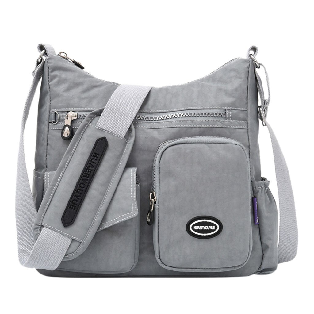 Women Handbag Nylon Casual Waterproof Ladies Shoulder Bags Travel Large Capacity girls Bag bolsa feminina bolsos mujer: Gray