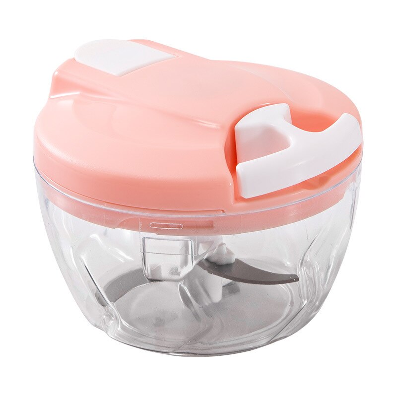 500ml/900ml Meat Grinder Hand-power Food Chopper Mincer Mixer Blender Chop Fruit Vegetable Processor Slicer Kitchen Accessories: pink500ml