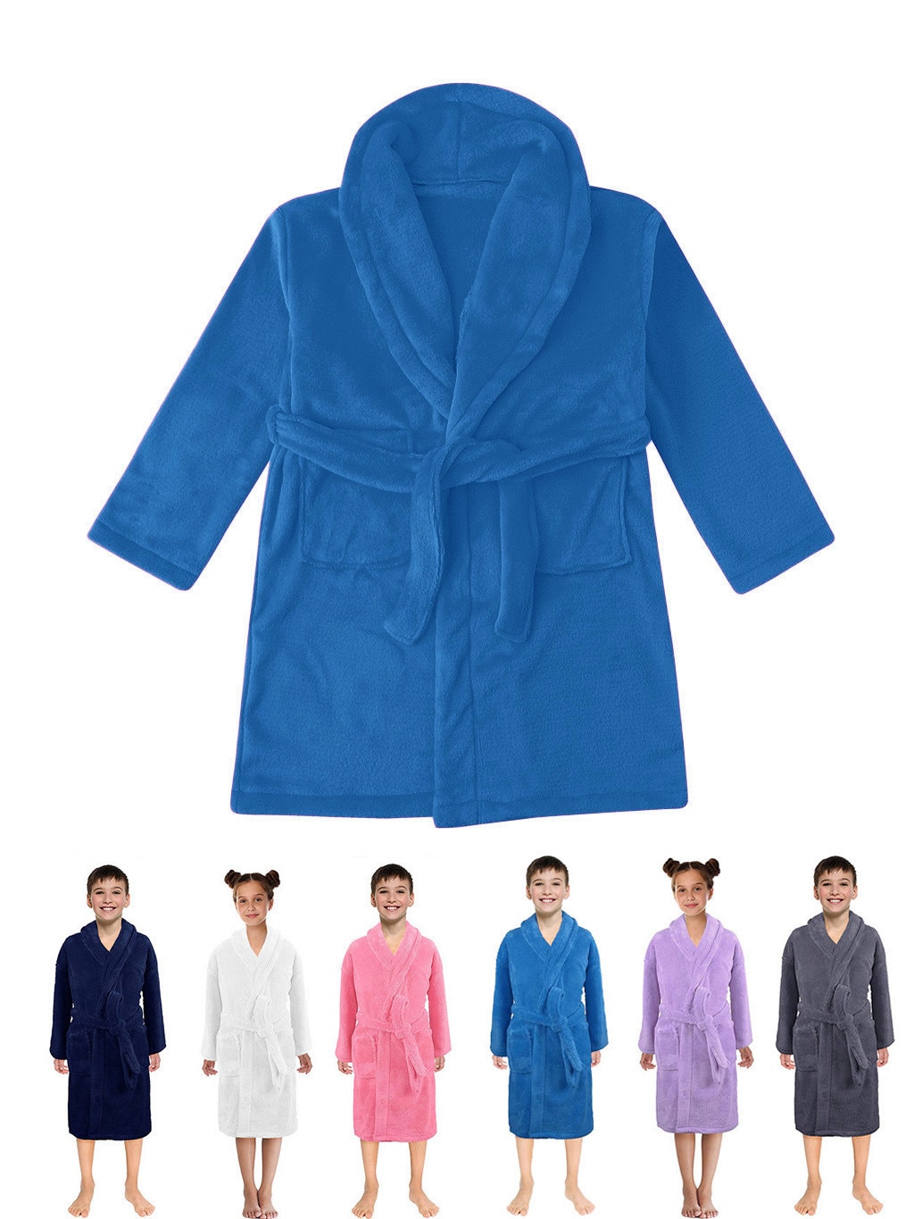 Vinter höst barnrock pyjamas för barn solid flanell varm barn nattkläder handduk nattlinne pojkar flickor badrockar