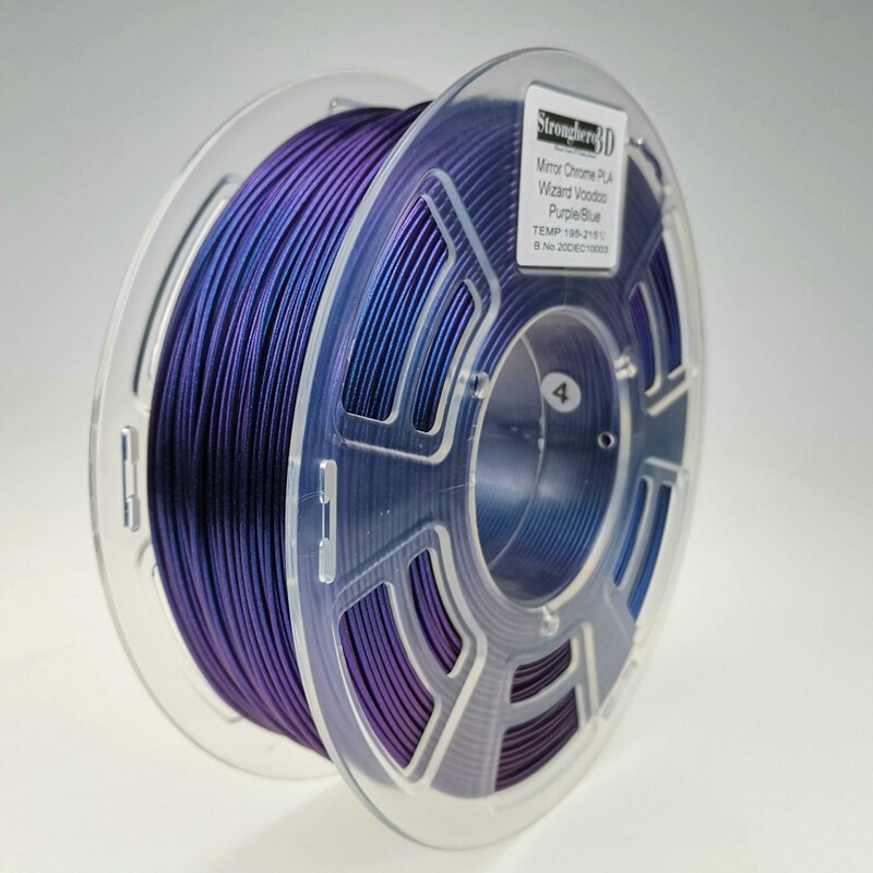 Filament pour impression 3D en PLA, effet miroir chromé, changement d&#39;angle, 1.75mm, 1kg, décoloration, dégradé arc-en-ciel, caméléon, meilleure Transition: PLA Purple Blue