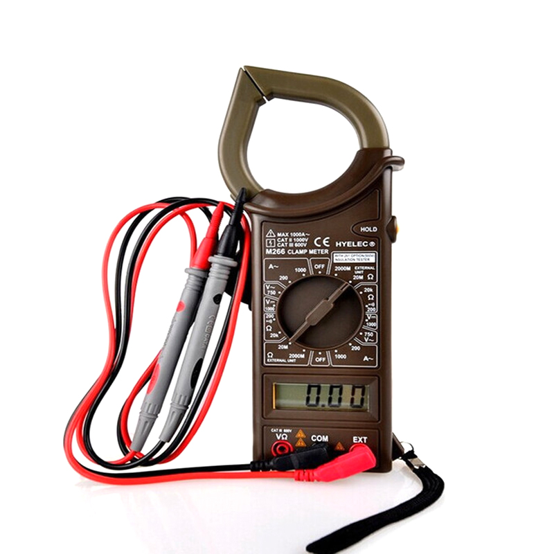 3 1/2 digit M266 Digital Current Clamp Meter AC/DC Voltage AC 1000A Current Resistance Frequency Tester with black Bag