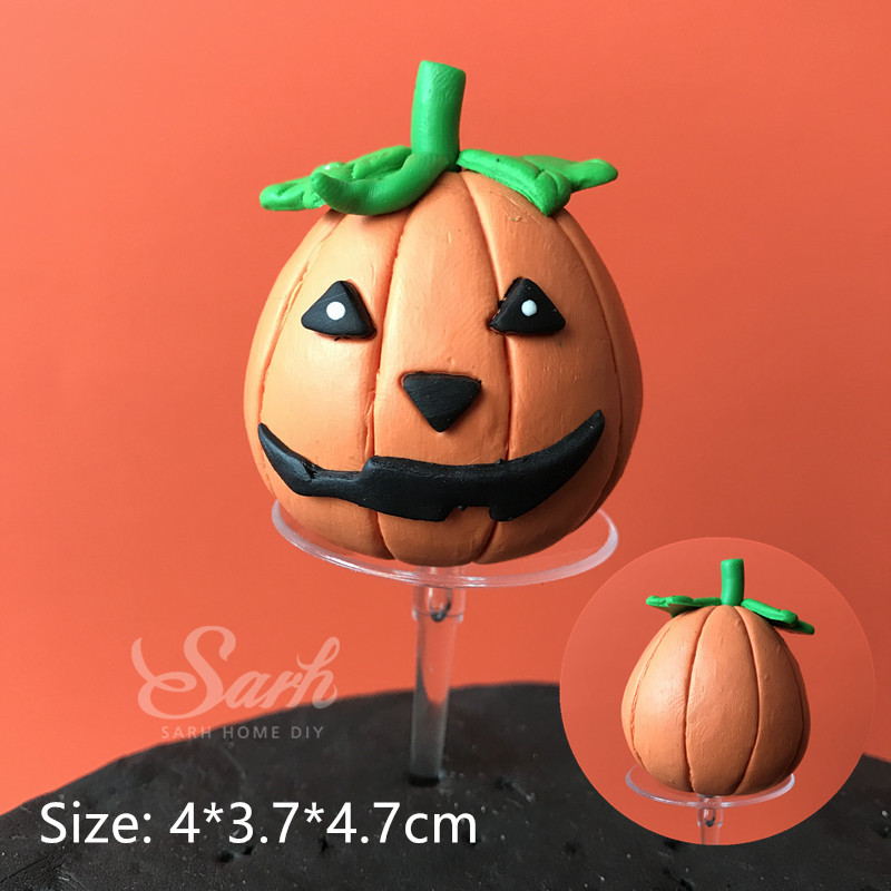 Akryyli onnellinen halloween savi lepakko haamu kurpitsa kakku päällystys temppu tai herkku juhlatarvikkeet jälkiruoan koristelu: 1pc jr041e