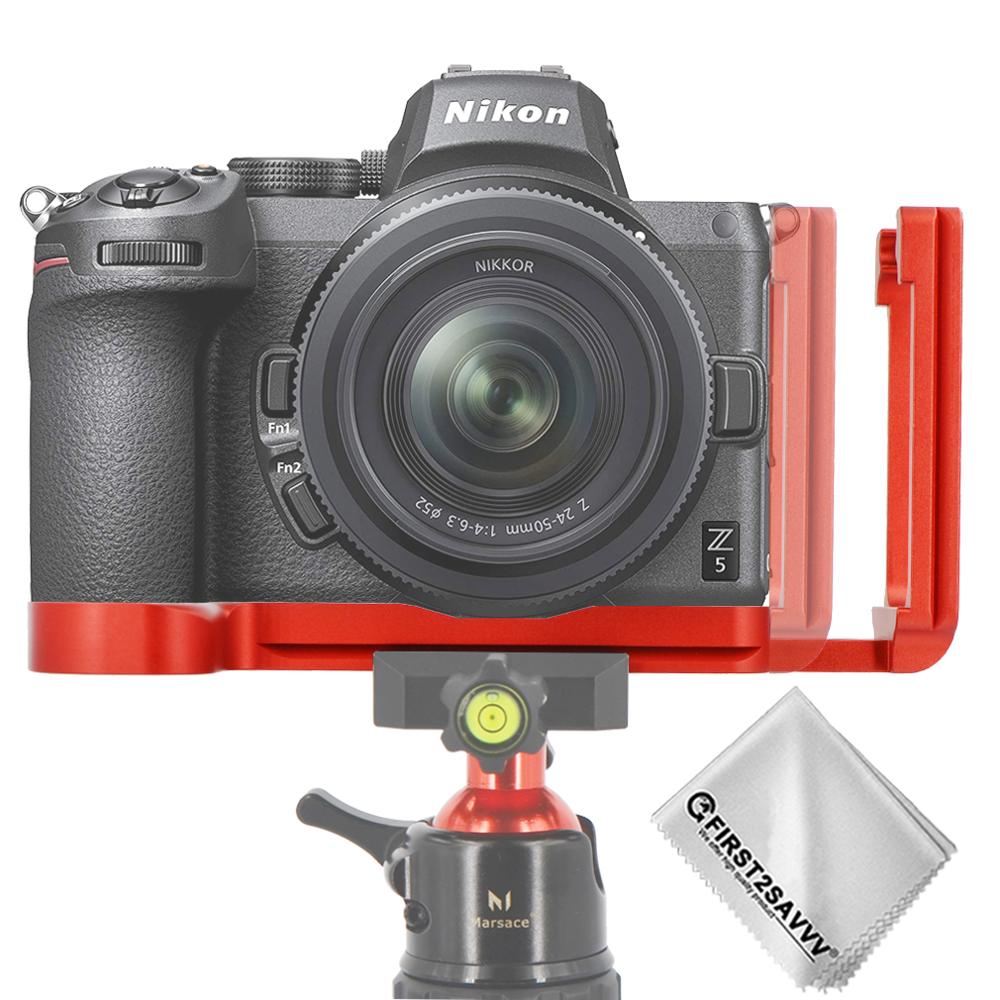 Soporte de placa L de liberación rápida agarre de mano para Nikon Z5: Rojo