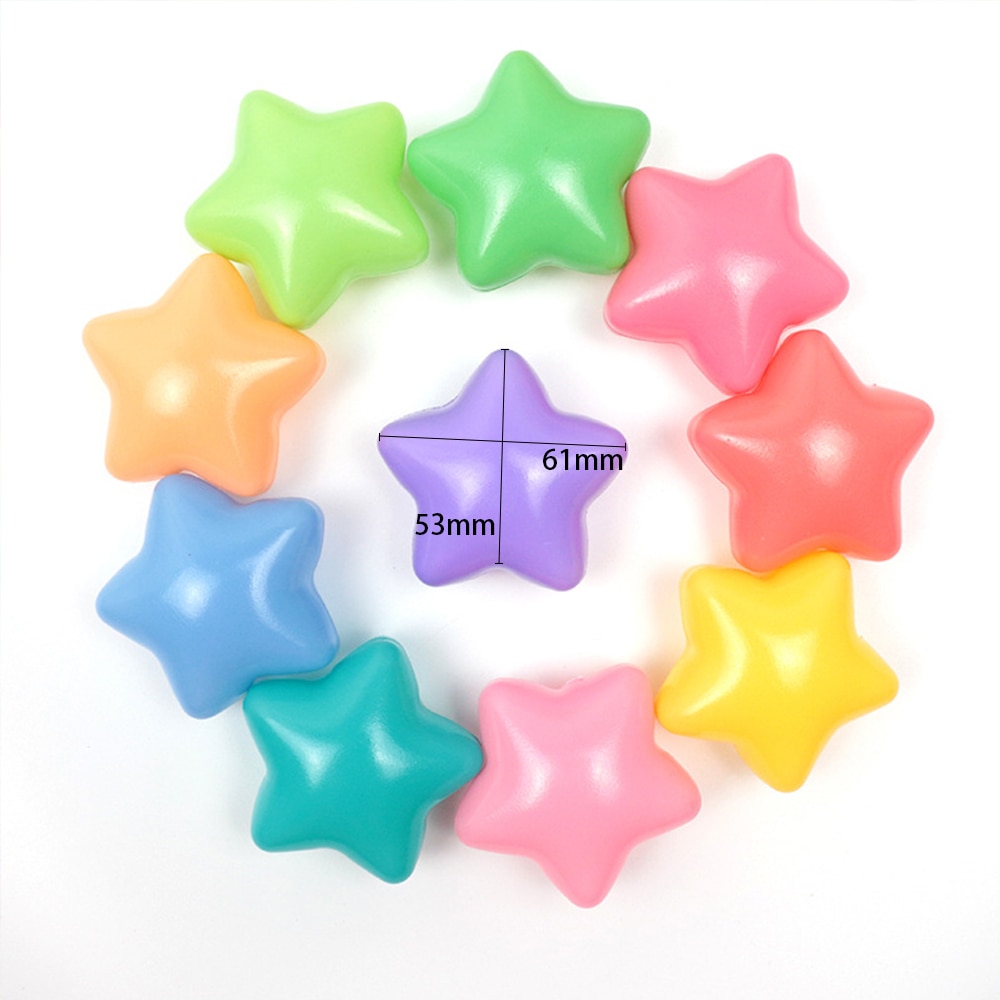 Pelotas de juguete pleásticas con forma de corazón y estrella para bebé, juguete suave para el estrés, piscina de aire, Ola oceánica, pelotas para piscina de agua, 50/100 Uds.