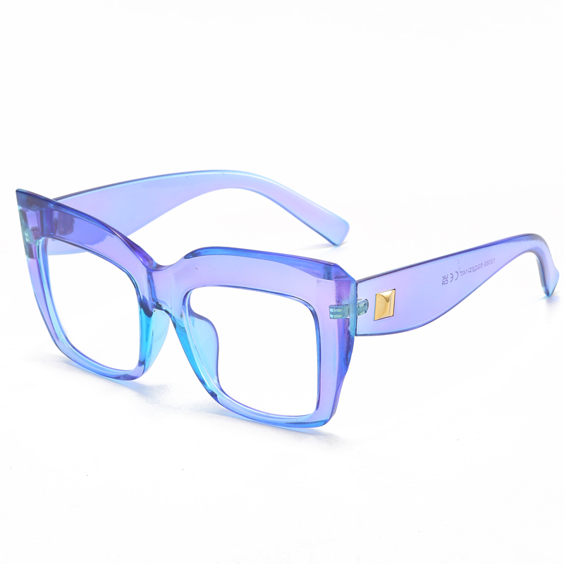 Monturas de gafas cuadradas de gran tamaño para mujer, gafas de azul antiluz azul, lentes ópticos, gafas grandes de de lujo para mujer
