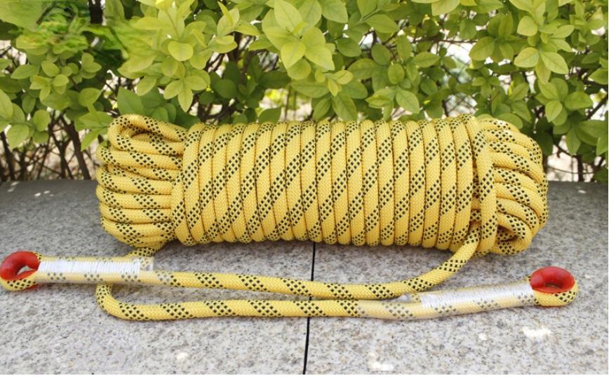 Corde d'escalade de 10m/20m/30m, diamètre de 9mm, résistante à l'usure, outil de randonnée d'urgence en plein air, nouveauté 2022: New orange / Paracord-20m